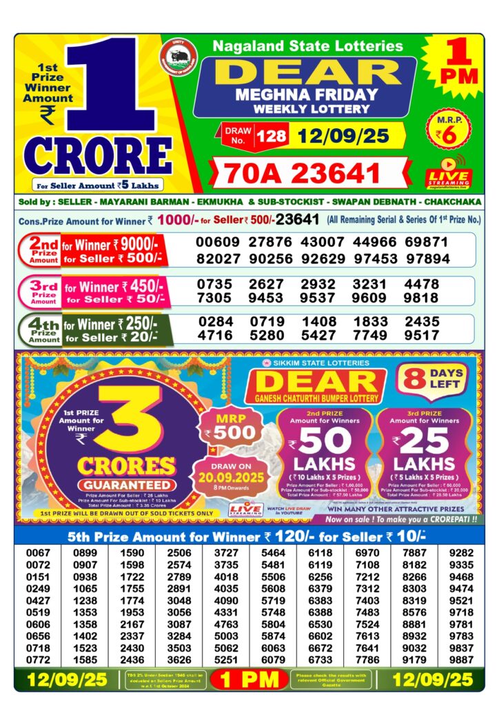 Nagaland State Lottery Result