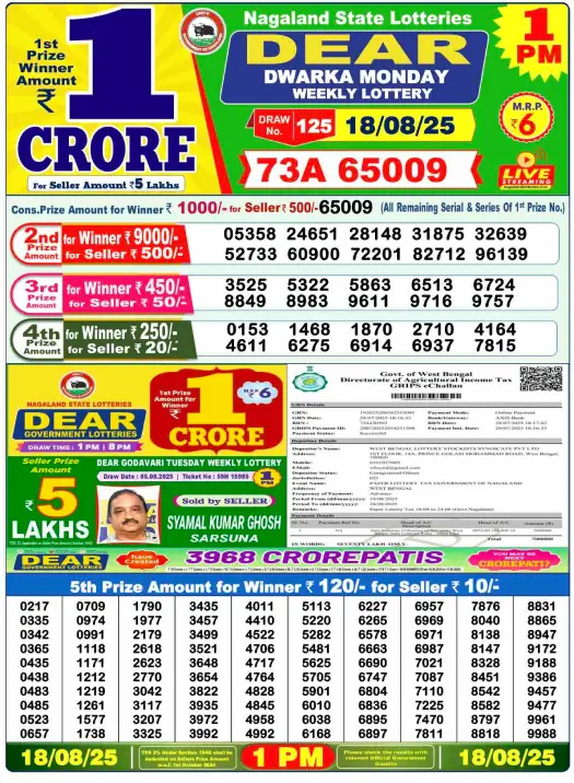 Nagaland State Lottery Result Today - You can check the daily lottery 2 Nagaland State Lottery Result Today