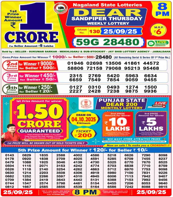 Nagaland State Lottery Result Today - Check Winners List 4 Nagaland State Lottery Result Today