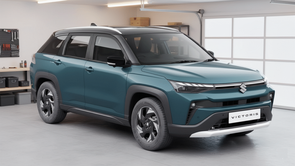 Maruti Victoris SUV लॉन्च: शानदार लुक, दमदार इंजन और 28.65 kmpl माइलेज से मचाया धमाल! 2 Maruti Victoris SUV mileage and fuel efficiency features displayed