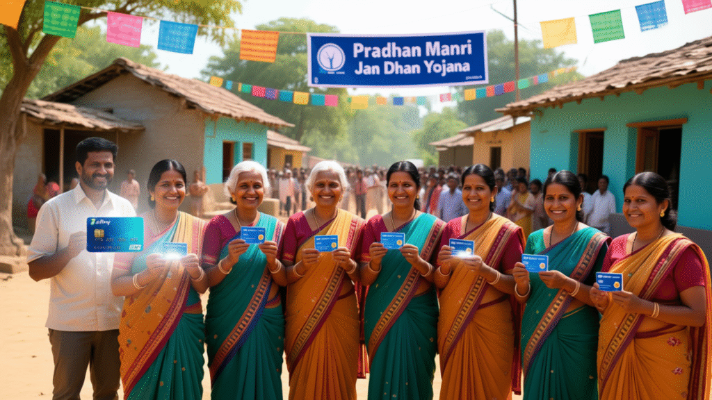 Pradhan Mantri Jan Dhan Yojana: 11 साल में 56 करोड़ खातों की सफलता 3 Man using RuPay debit card for digital payment under Jan Dhan Yojana.