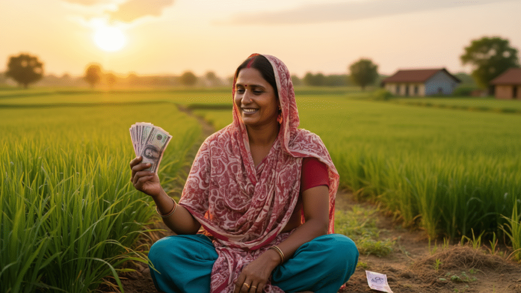 PM-Kisan Samman Nidhi Yojana 2025: किसानों के लिए खुशखबरी, कुछ को निराशा भी 4 PM-Kisan Samman Nidhi Yojana 2025 Woman farmer happy after PM-Kisan installment credit.