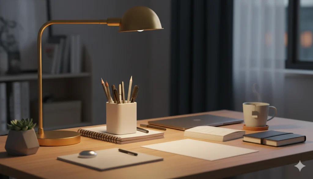 Board Exam 2025 Alert: 7 Stress-Free Study Tips Jo Students Ko Banayenge Toppers! 2 Board Exam 2025 Alert Peaceful Study Desk with Books and Lamp