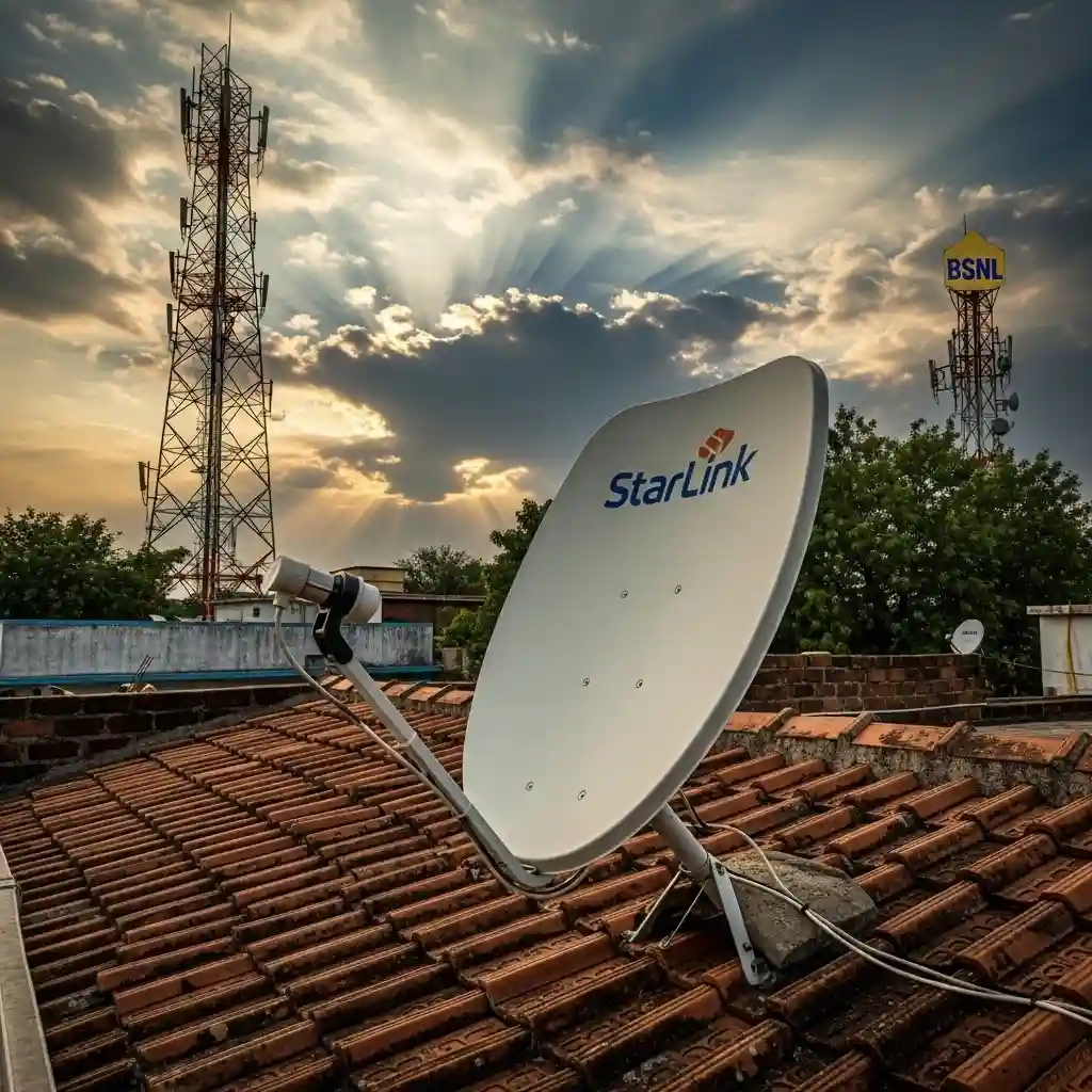 Starlink BSNL Partnership - भारत के इंटरनेट बाज़ार में बवाल क्यों मचा? 2 Starlink BSNL Partnership satellite internet dish India rural connectivity