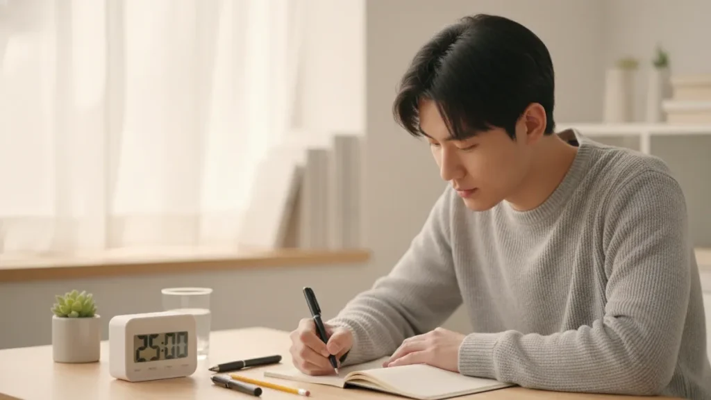 Nutritionists study tips for students to stay stress-free with a simple diet plan 2 Nutritionists study tips showing students focusing with 40-minute routine