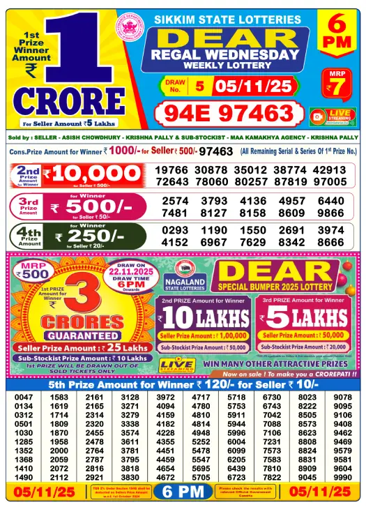 Lottery Sambad Result 5.11.2025 – Check Winners 1PM, 6PM and 8PM 3 img 690b4640b7445