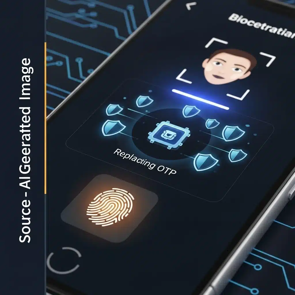 SIM Card Era Shock: 7 Big Changes That May End Mobile Numbers by 2026 4 SIM card era future banking using biometrics instead of OTP